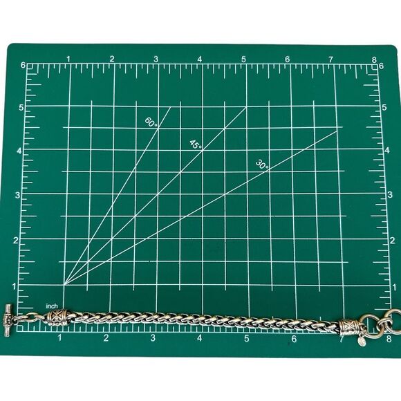 Premier Designs Silver Bracelet 8” Twisted Chain Link Toggle Clasp - Picture 7 of 7